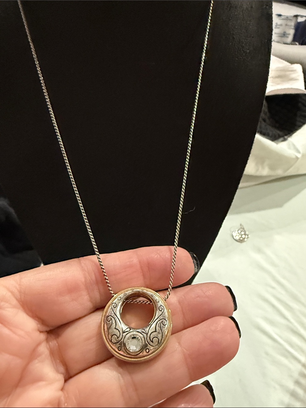 Brighton Aries Swarovski Crystal Reversible Two-Tone Pendant Necklace